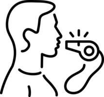 Coach whistle icon in line style vector
