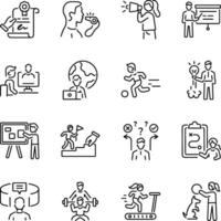 Collection of Training Linear Style Icon vector