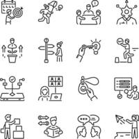 Bundle of Linear Style Learning Skills Icons vector