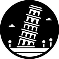 Pisa tower icon in filled style vector