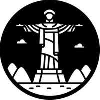 A glyph style icon of christ redeemer vector