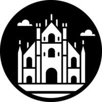 A filed style icon of milan cathedral vector