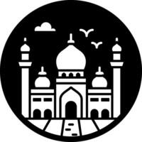 Badshahi mosque icon in solid style vector