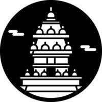A glyph style icon of prambanan temple vector