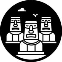 Moai icon in glyph style vector