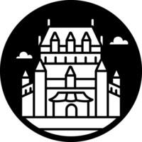 A glyph style icon of chateau frontenac vector