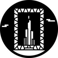 A glyph style icon of dubai frame vector