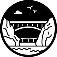 Hoover dam icon in filled style vector