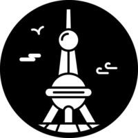Pearl Tower icon in glyph style vector