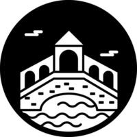 A glyph style icon of venice bridge vector