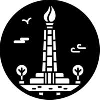 Juche tower icon in solid style vector