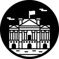 A glyph style icon of buckingham palace vector