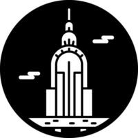Chrysler building icon in glyph style vector