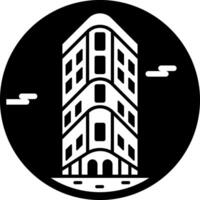 Flatiron building icon in solid style vector
