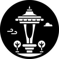 A filled style icon of space tower vector