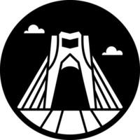 Azadi Tower icon in filled style vector