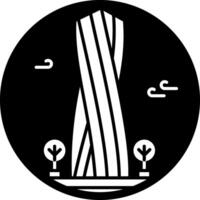 Cayan tower icon in glyph style vector