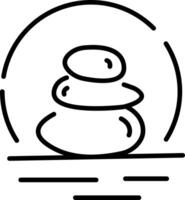 Linear icon of stacked spa stones vector