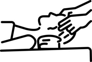 A linear icon of a person taking a head massage vector