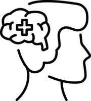 Mental health icon in line style vector
