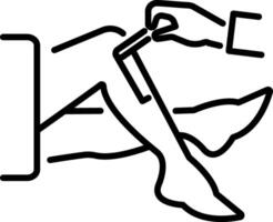 Leg waxing icon in linear style vector