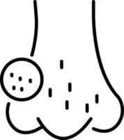 Blackhead on nose, a linear style icon vector
