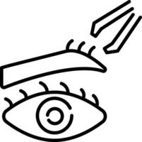 A linear style icon of eyebrow shaping vector