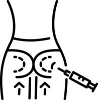 Gluteoplasty icon in linear style vector