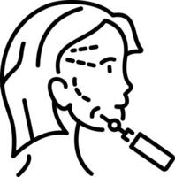 Thread lift icon in line style vector