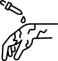 Dry skin icon in linear style vector