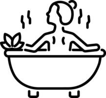 A line style icon of hot bath vector