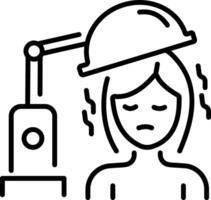 A woman taking hair steam, a line style icon vector