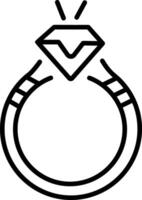 Diamond ring icon in line style vector