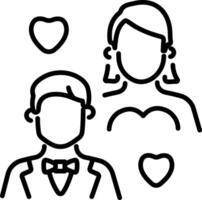 Married couple icon in line style vector