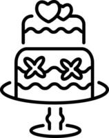 A linear icon of wedding cake vector