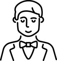 A linear icon of groom vector