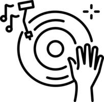 A linear icon of dj disc vector