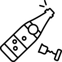 Sparkling wine icon in line style vector