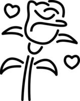 A line style icon of a rose vector