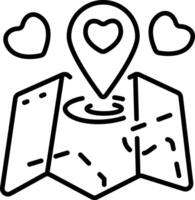 A line icon of the wedding location vector
