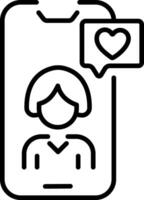 A line style icon of romantic chat vector