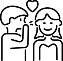 Romantic whispering icon in line style vector
