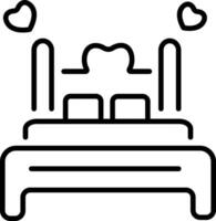 A line icon of romantic night bed vector