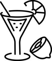 A line style icon of a cocktail glass vector