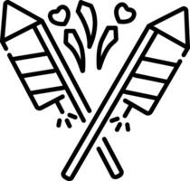 A linear icon of fireworks vector