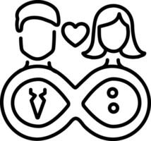 Being together icon in linear style vector