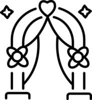 A line icon of decorative wedding arch vector