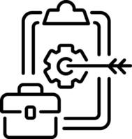 A line style icon of business goals vector