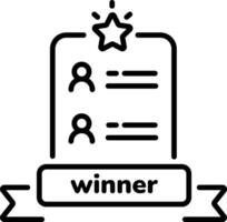 Winner board icon in linear style vector