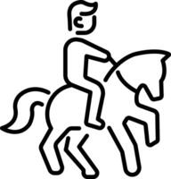 Democratic linear icon of a man riding a horse vector